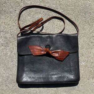 Vintage Furla Leather Bow Crossbody Bag